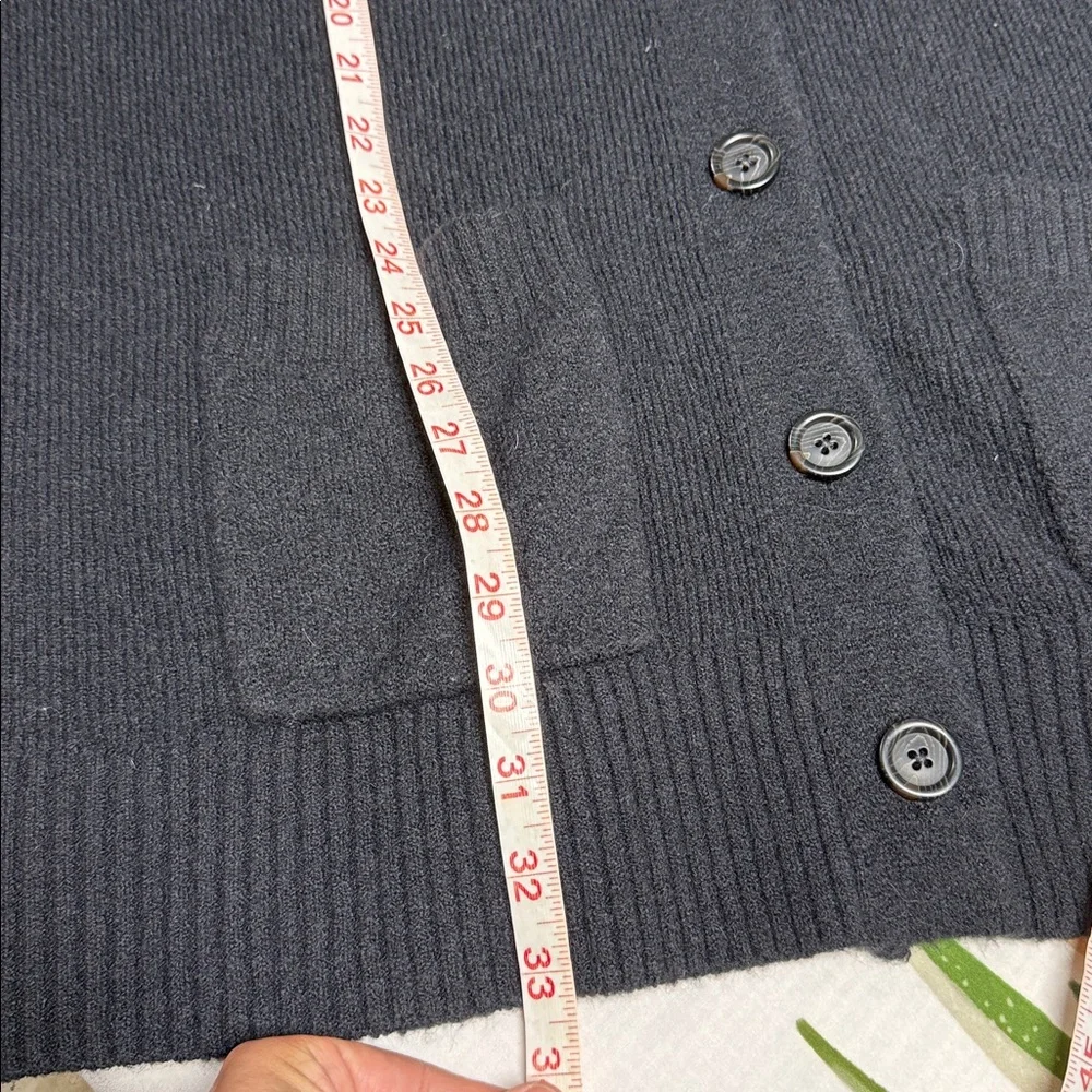 J. Crew alpaca wool blend Midnight Black button front Knit Sweater XL